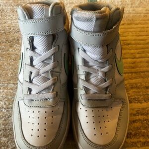 Nike Kids' White and Green Sneakers